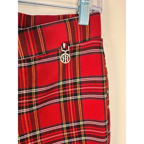 Tommy Hilfiger Women Red Plaid Skinny Pants Size 4 Leggings Style - Picture 4 of 6
